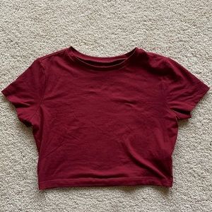 Dark red/maroon Wild Fable crop top tee